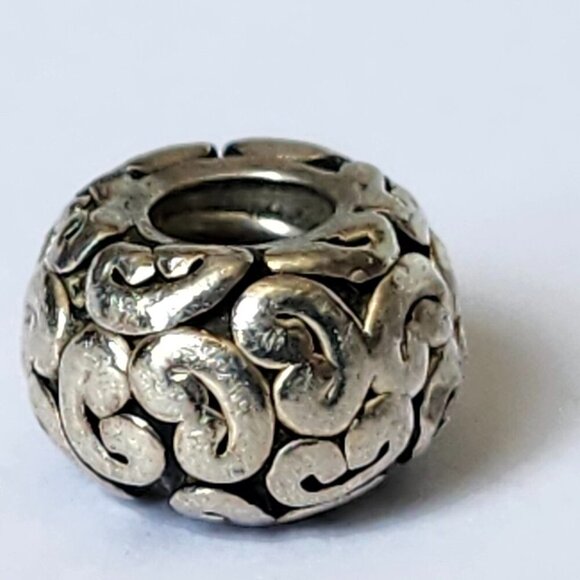 Authentic PANDORA Paisley Silver Spacer European Charm Bead - Picture 5 of 6